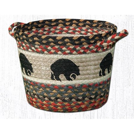 CAPITOL IMPORTING CO 13 x 9 in. Black Bears Printed Braided Utility Basket 38-UBPMD043BB